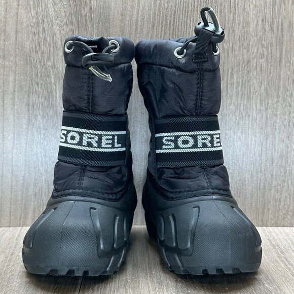 Sorel Snow Boots Youth Size 8 Cub Cozy Warm Insulated Winter Synthetic Black - Picture 3 of 12